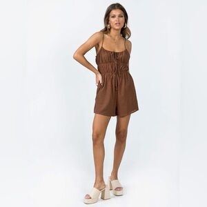 Princess Polly espresso Brown Romper NWOT size 4 small/medium